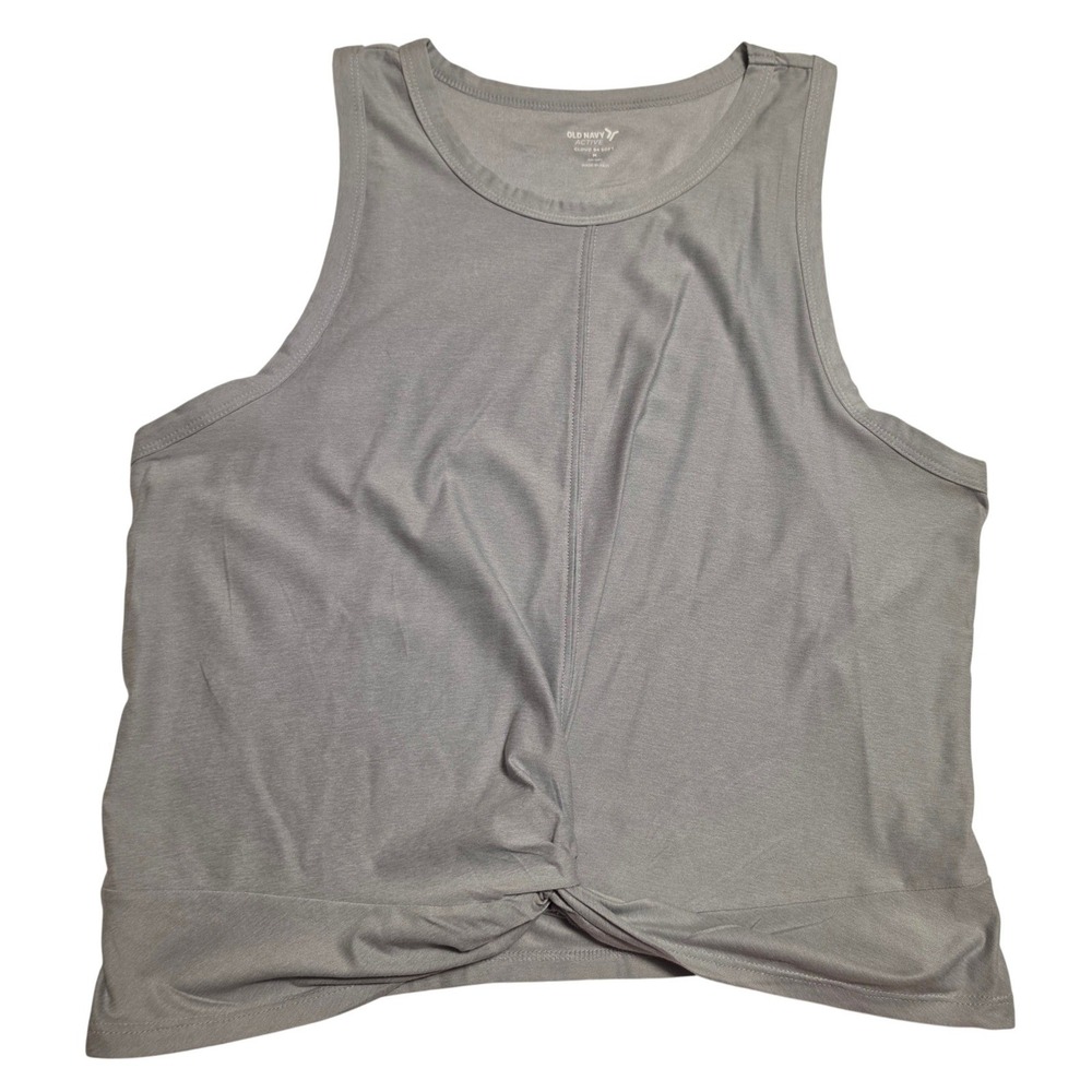 Old Navy Active Cloud 94 Soft Twist Front Tank Top Light Blue Gray Size Medium